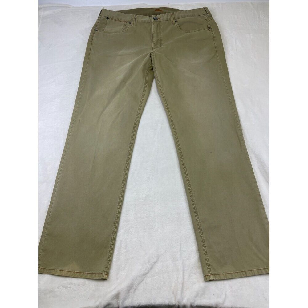 Tommy Bahama Men's Chino Pants Size 38x32 Beige Cotton 5 Pockets Straight Legs